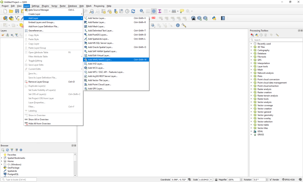 adding a web service to QGIS