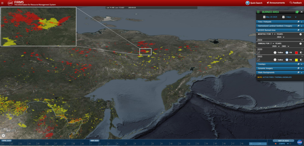 Eastern Siberia MODIS burned area