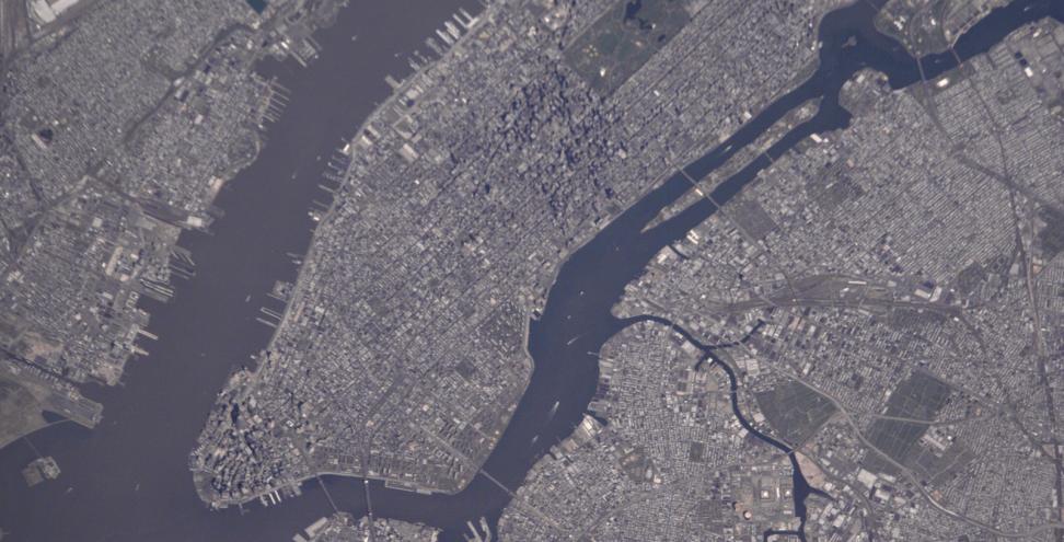 International Space Station image of Manhattan