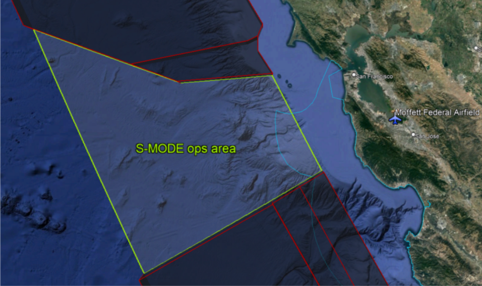The S-MODE ops area is bounded by a green polygon.