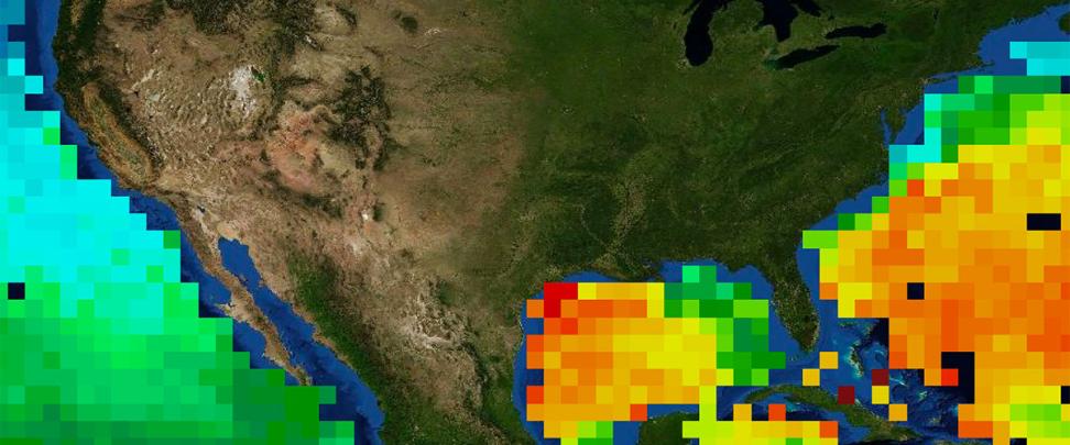 Freshwater extent in saltwater bodies around North America