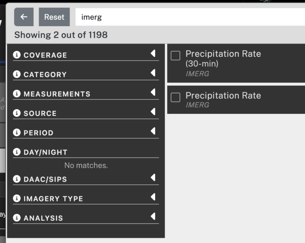 The Add Layer panel in Worldview.