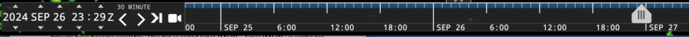 The date-time selection interface along the bottom of the Worldview window.