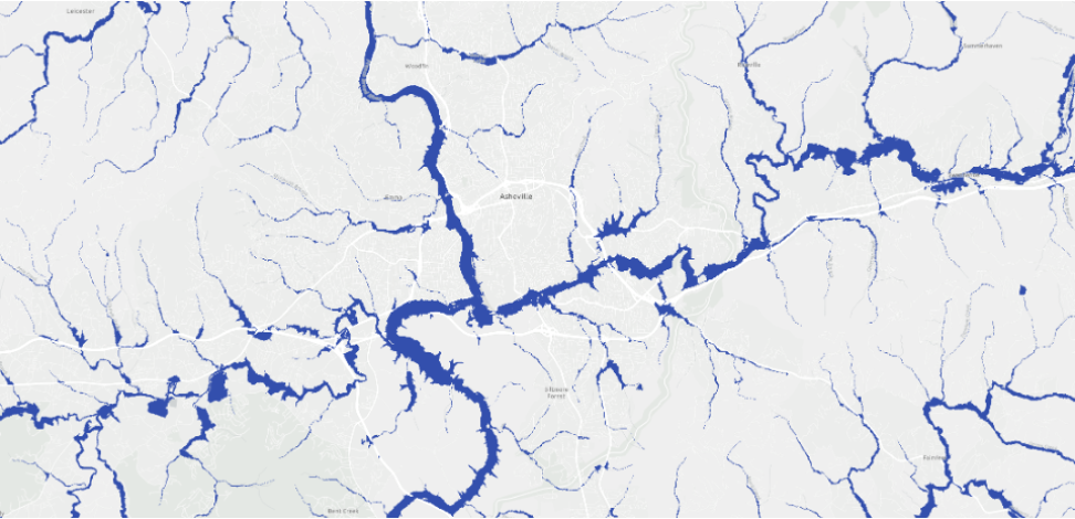 Satellite image of flooding.