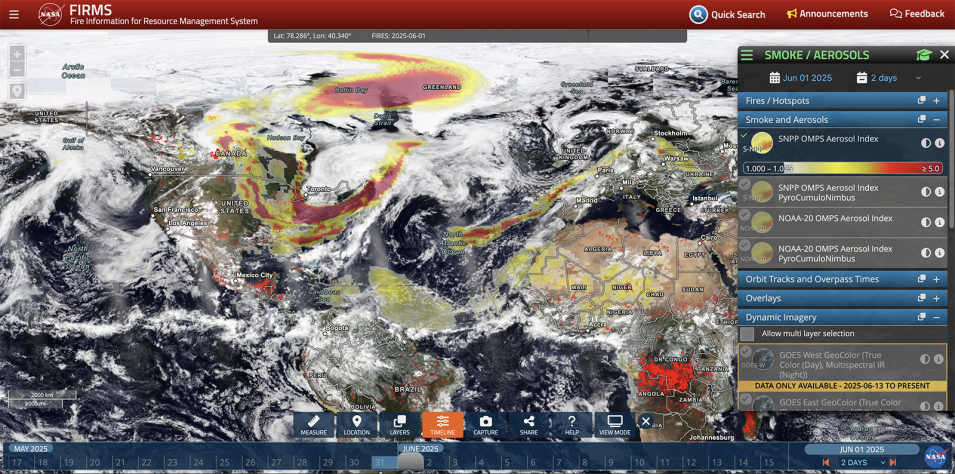 Smoke and aerosols overlay