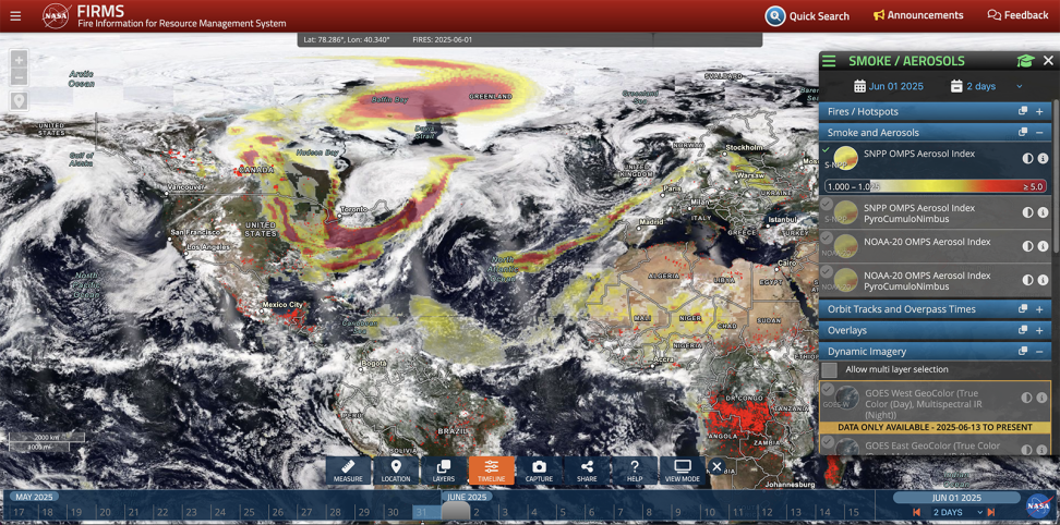 Smoke and aerosols overlay