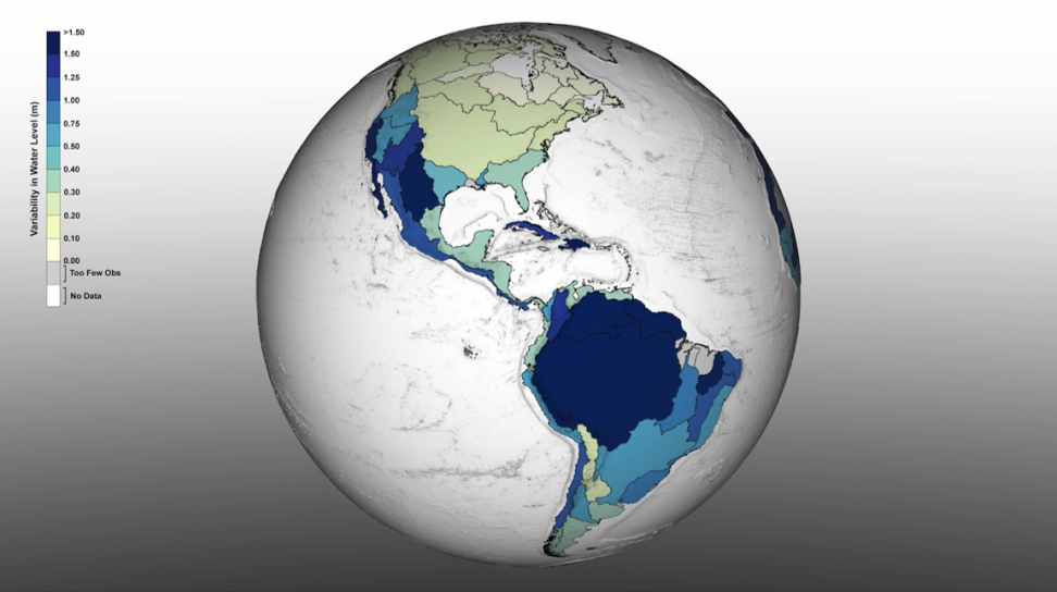 This image shows variability in water level from October 2018 to July 2020, as observed by NASA's ICESat-2 ATLAS instrument..