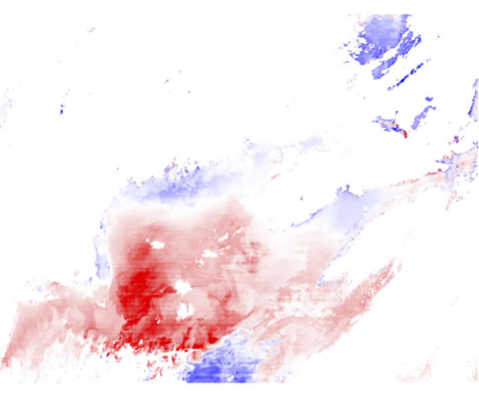 This image shows purple, red, and pink splotches on a white background.