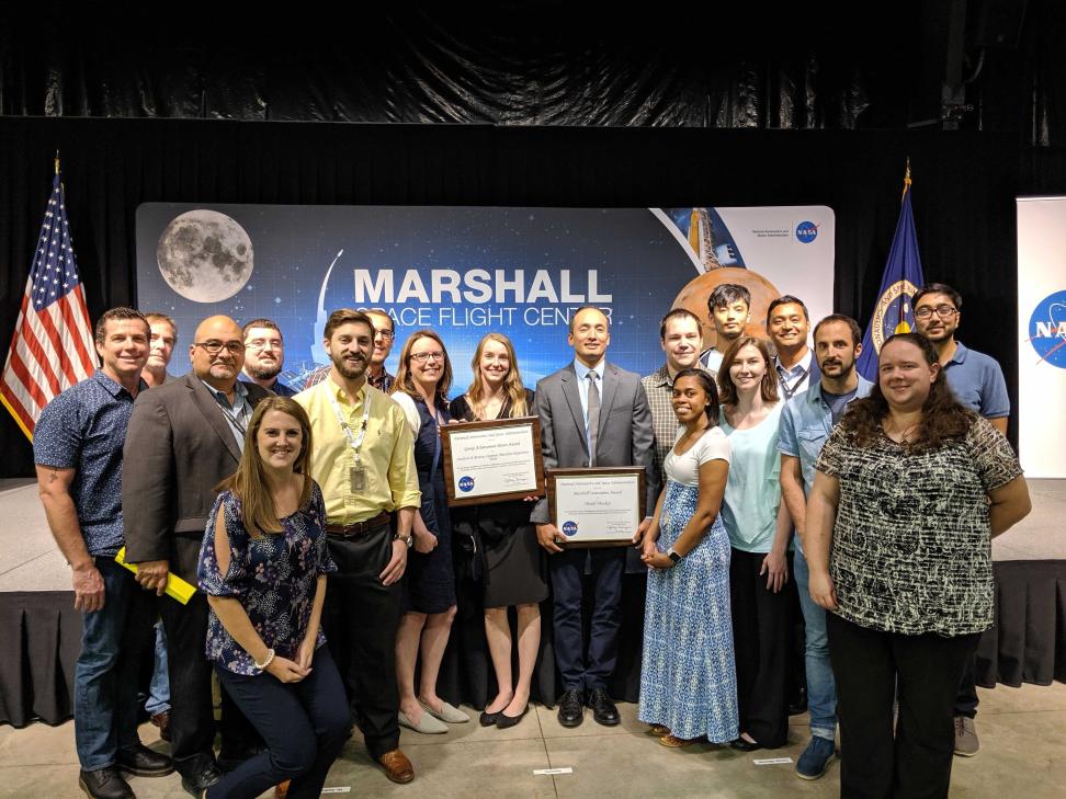 The ARC team receiving the NASA Marshall Group Achievement Honor Award in 2019.