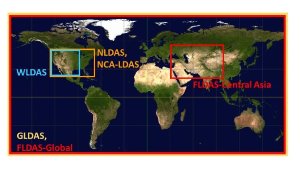 NASA’s LDAS dataset spatial domains. 