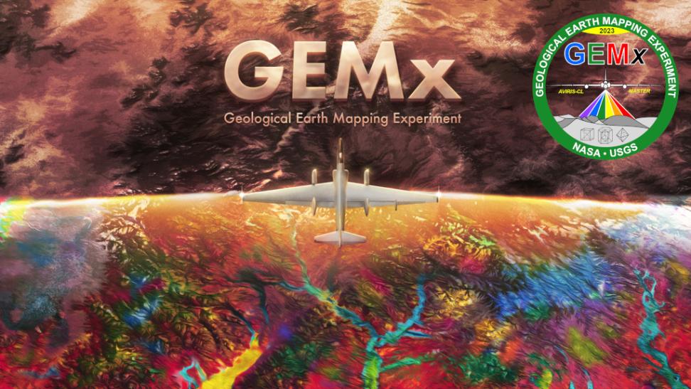 Conceptual illustration depicting the ER-2 aircraft and the AVIRIS instrument searching for critical minerals as part of the GEMx campaign. Credit: NASA Goddard Space Flight Center