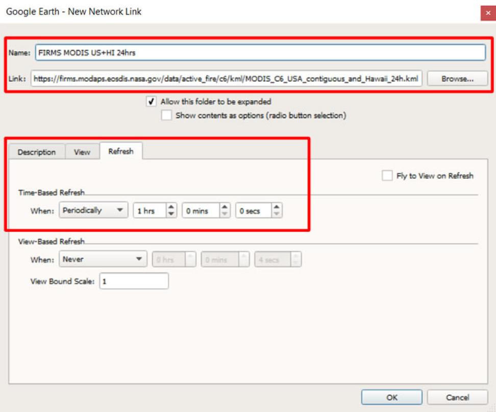 Set URL and Refresh Rate