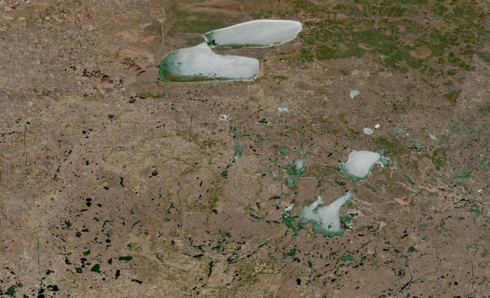 HLS imagery from April 21, 2026, shows ice retreating across Lake Bemidji in northern Minnesota.