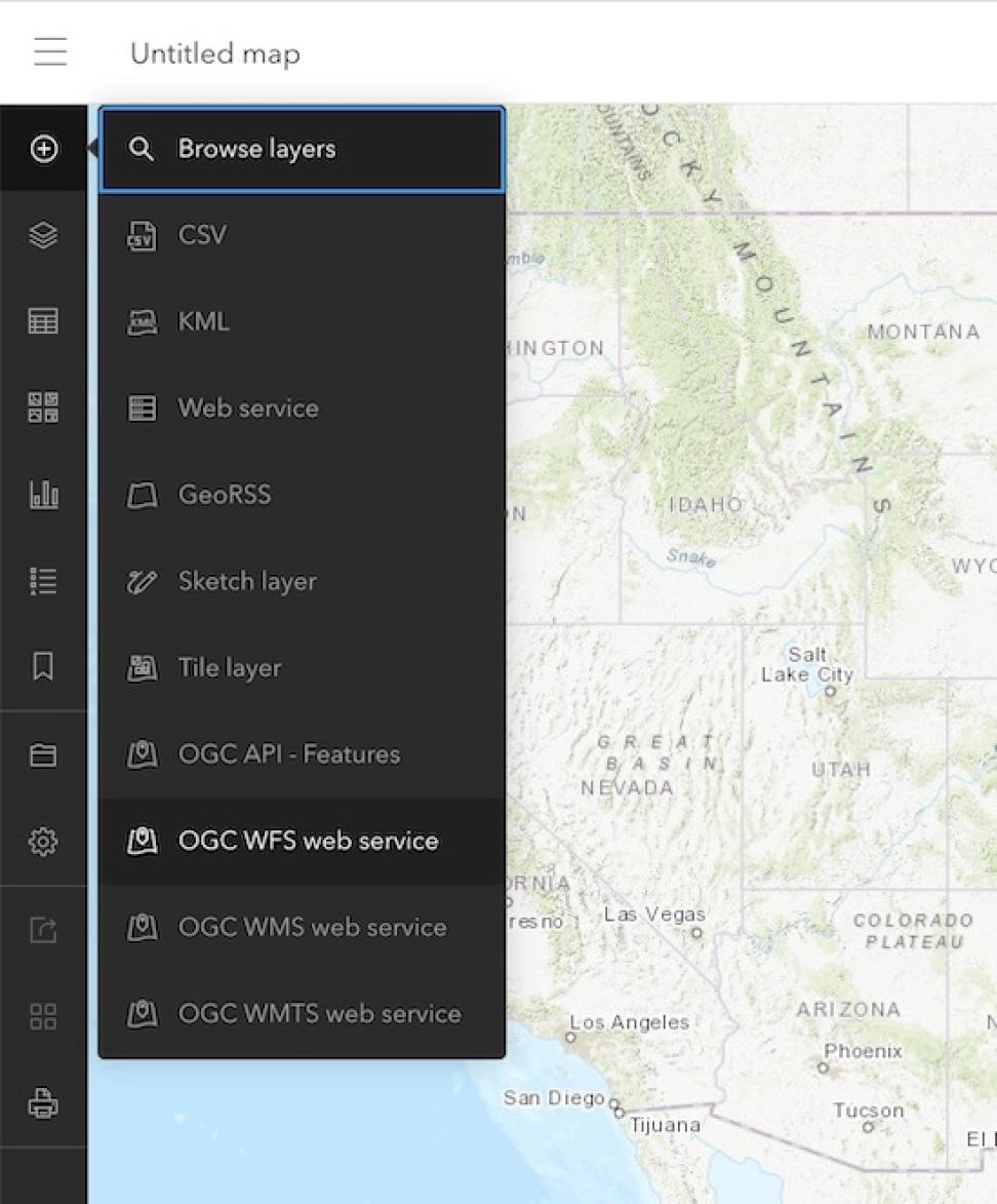 New Map Viewer WFS Connection