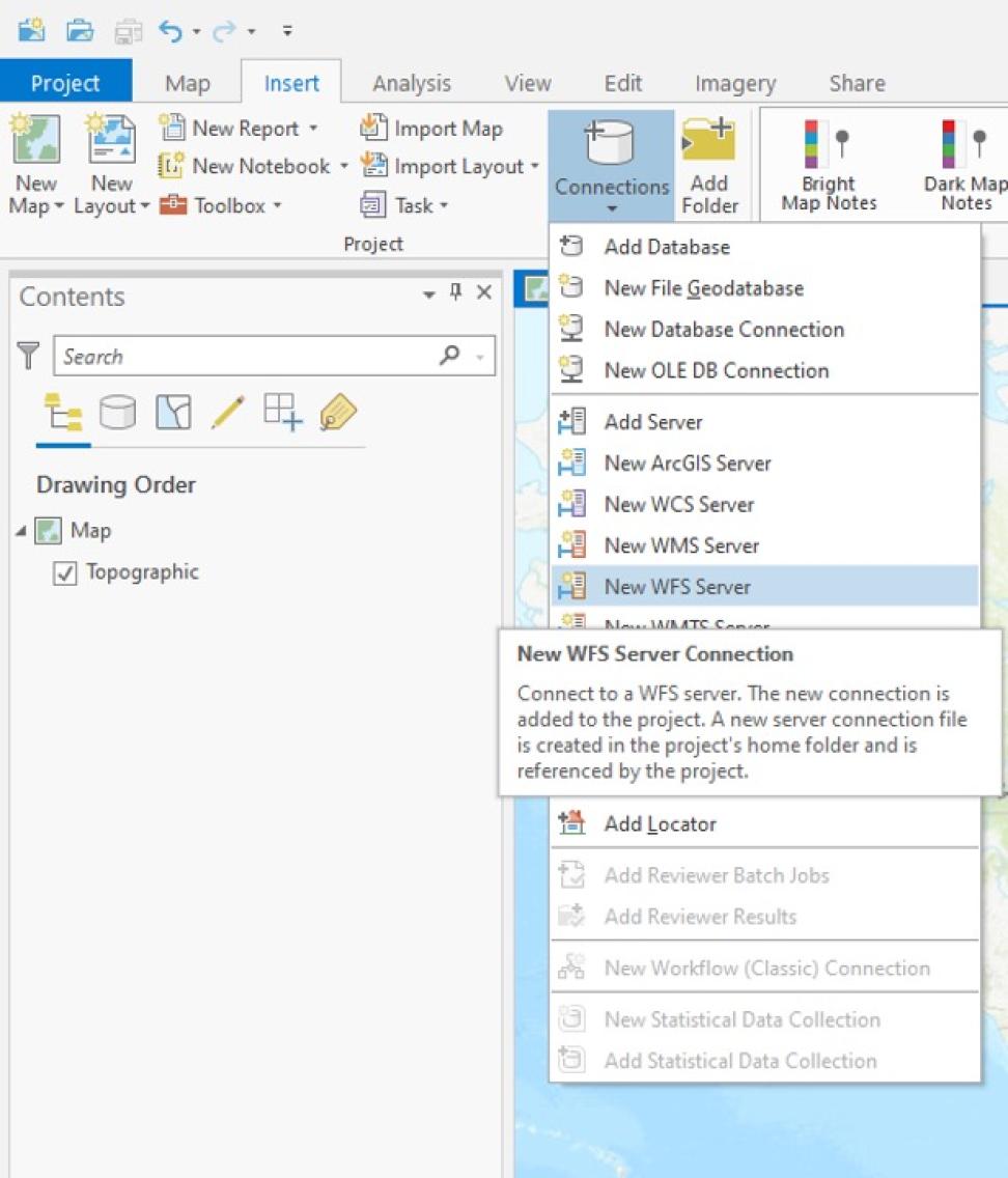 Add WFS Service Connection
