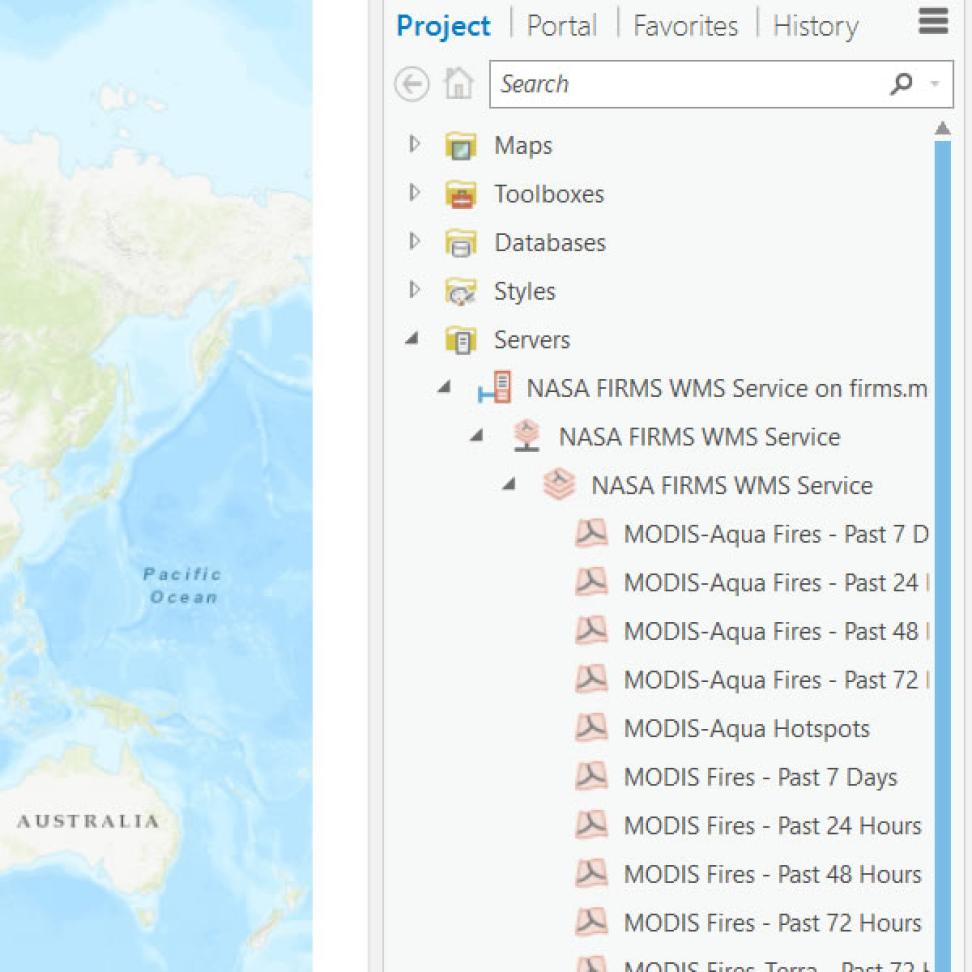 FIRMS Layers Project View