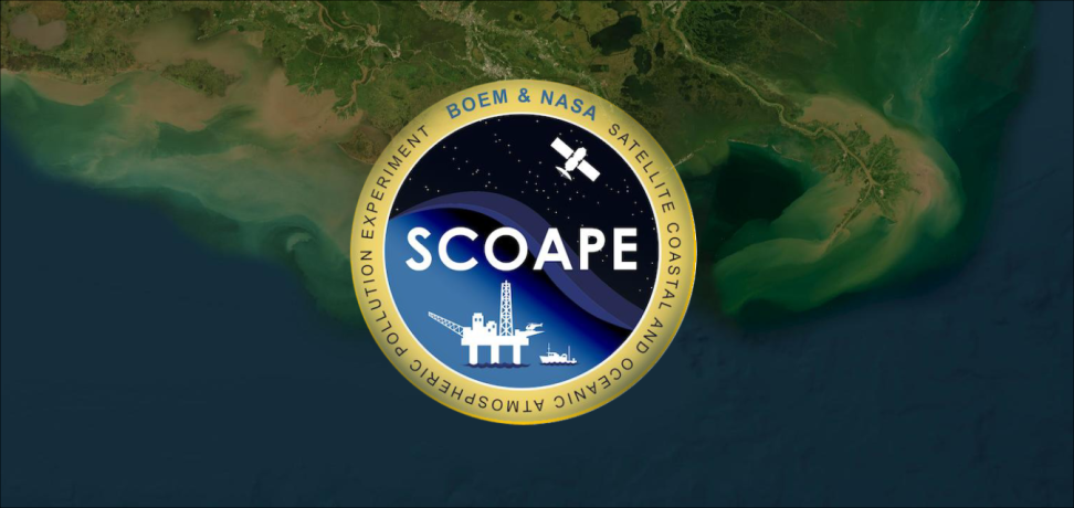 SCOAPE Logo over imagery of the Gulf of America