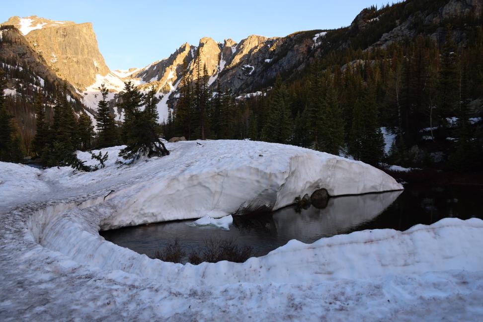 Photo of snowpack in Rocky Mountain National Park