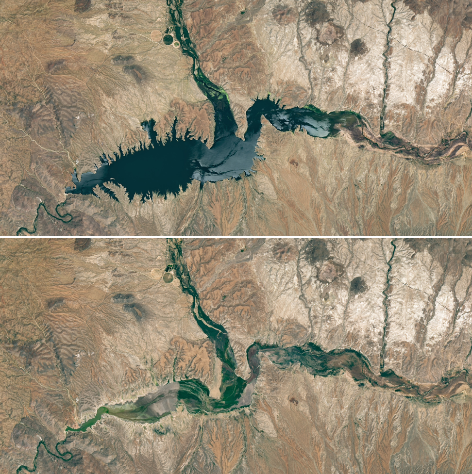 Comparison of San Carlos River under non-drought and drought conditions