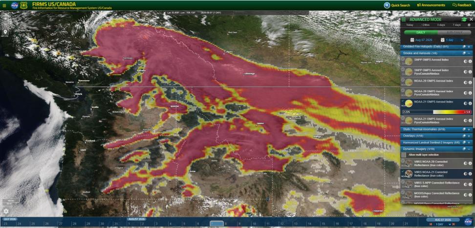 NOAA-21 OMPS aerosol index