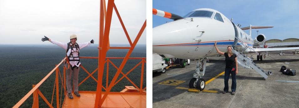 Images of ATTO tower and HALO aircraft