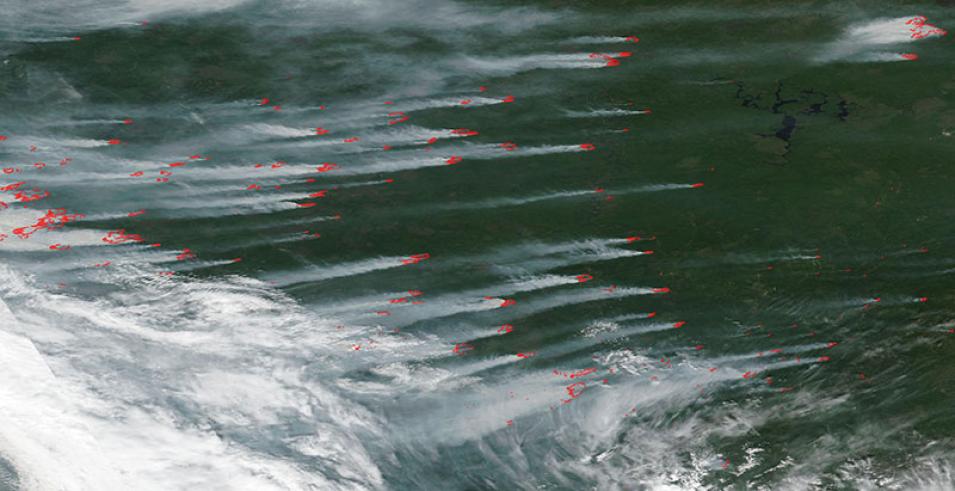 Fires in Russia on 21 July 2019 (Suomi-NPP/VIIRS)