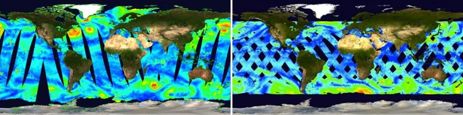 Comparison of QuikSCAT and RapidScat imagery.