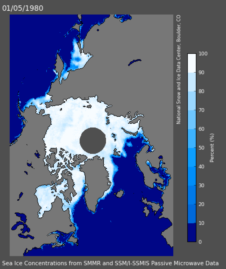 SMMR sea ice image from January 5, 1980