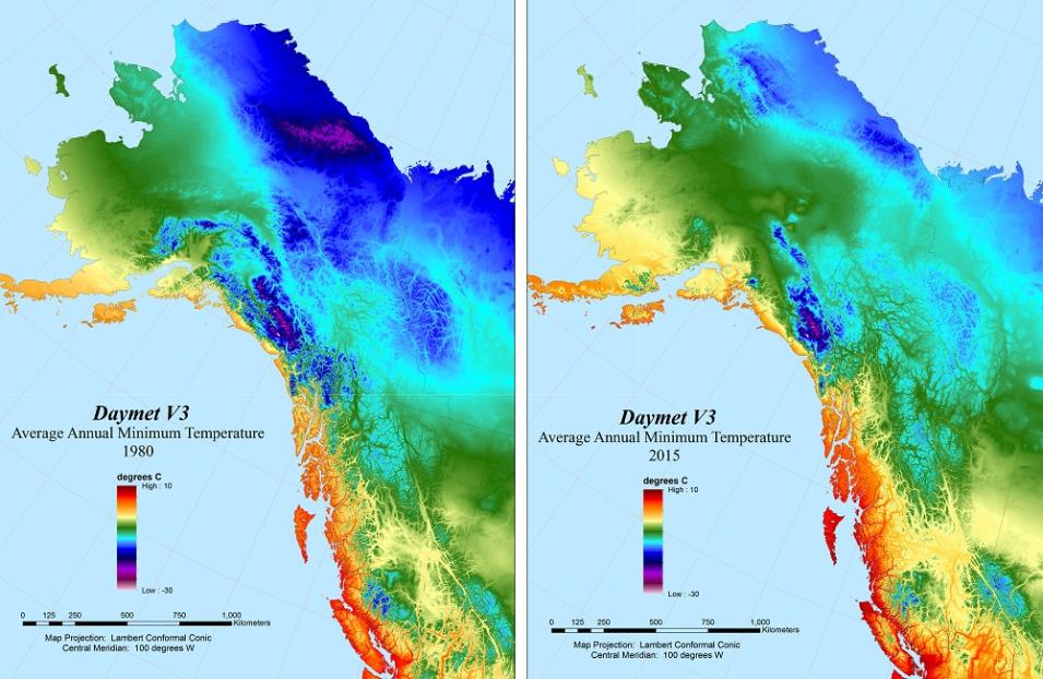 Daymet climatologies example
