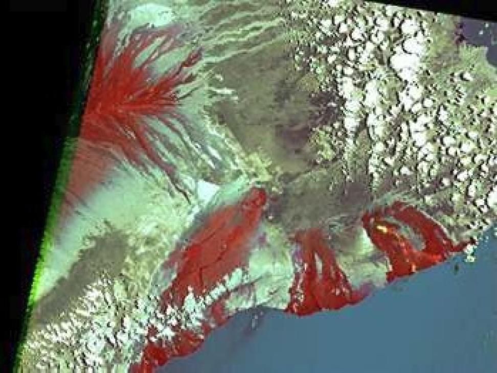 false color Mount Kilauea