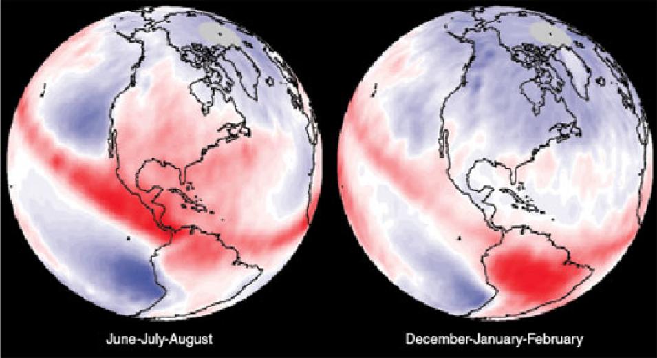 Data image showing the effects of clouds on the atmosphere