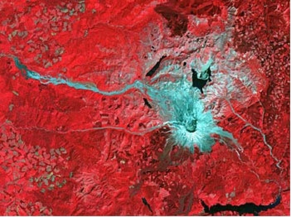 ASTER false color Mount St Helens