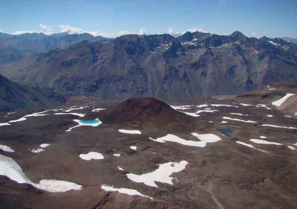 Photograph of Tinguiririca, a volcano that subsided after an earthquake