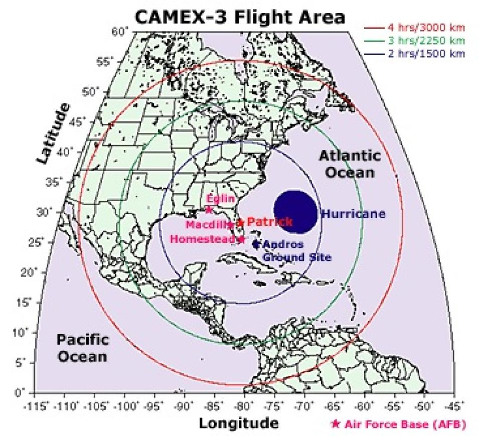 CAMEX-3 mission range