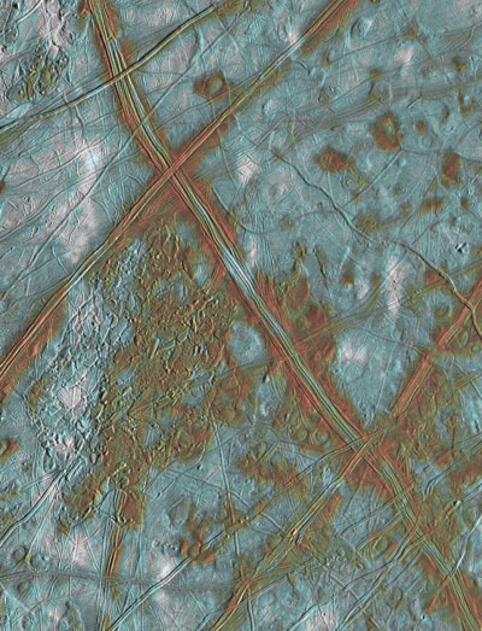 NASA Galileo image of the surface of Europa, one of Jupiter's moons