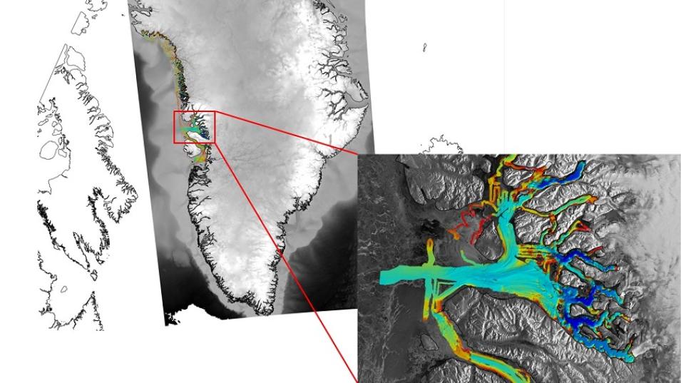 Sample OMG image showing ocean bathymetry off western Greenland.