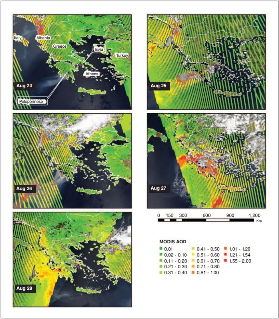 MODIS AOD Greece