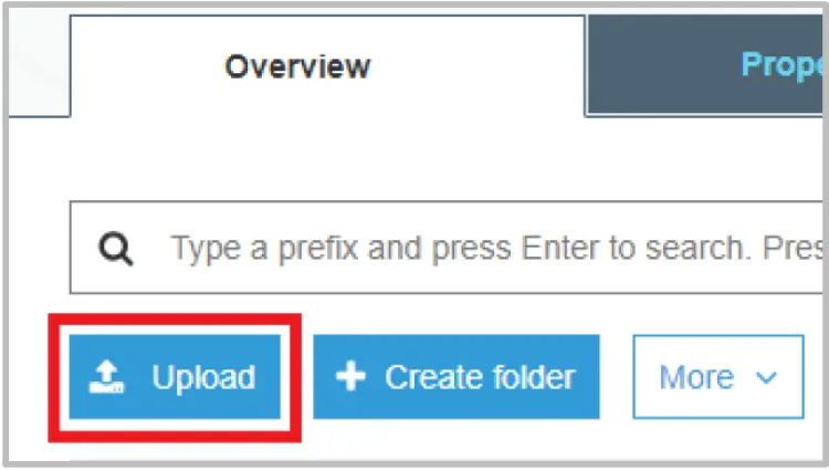 Image showing how to find the Upload button