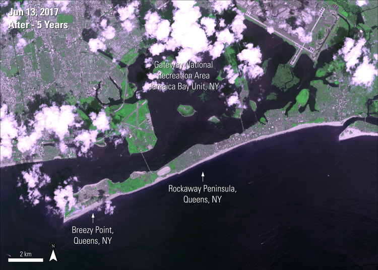 ASTER L1T data image of Jamaica Bay, NY area with some recovery efforts from Superstorm Sandy visible.
