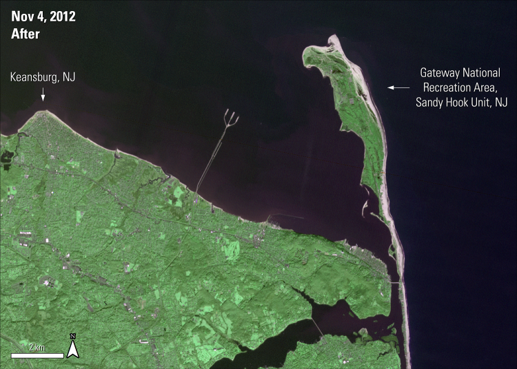 Terra ASTER surface reflectance imagery over part of New Jersey before Hurricane Sandy, acquired July, 2012.
