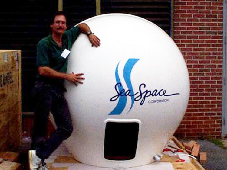 Burt and the completed antenna