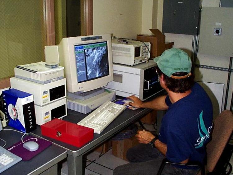 Burt watching the first data acquisition