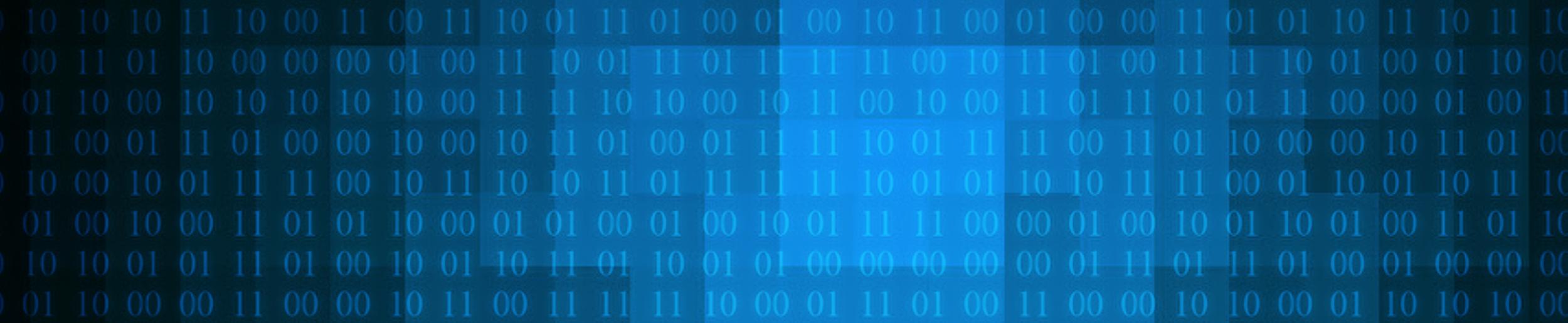 image of pixels and binary code
