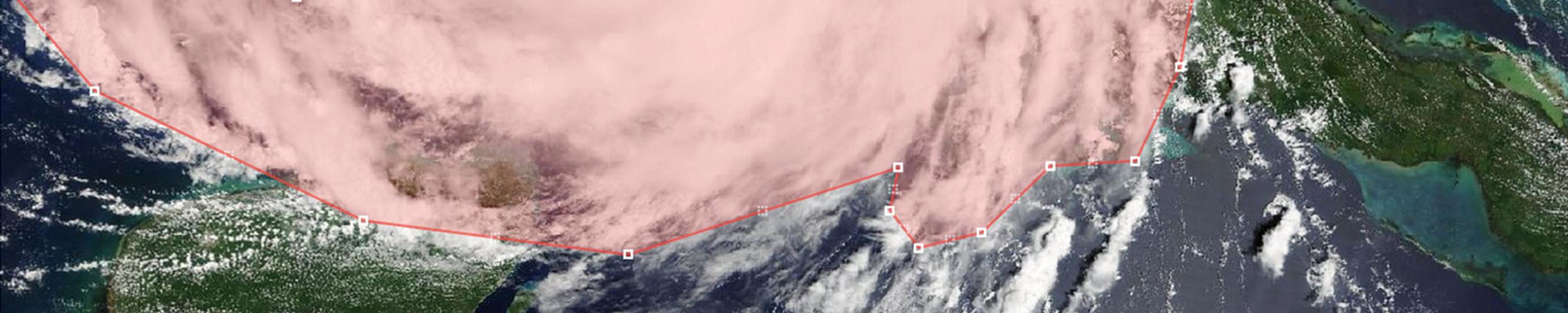 image of hurricane being marked up in Image Labeler