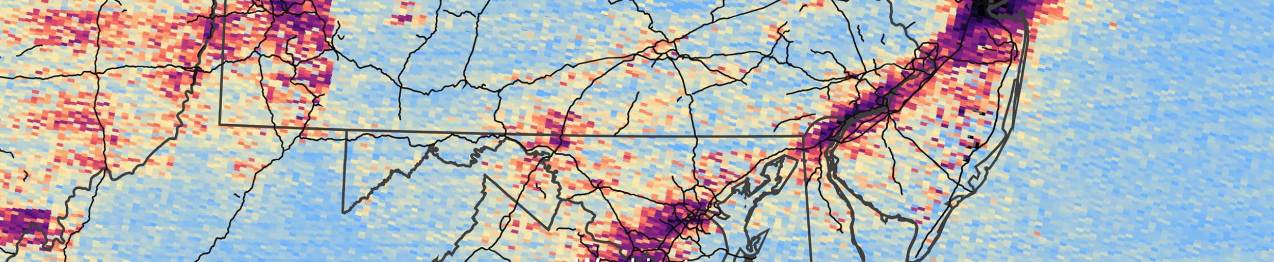 image of TEMPO data over Northeastern US