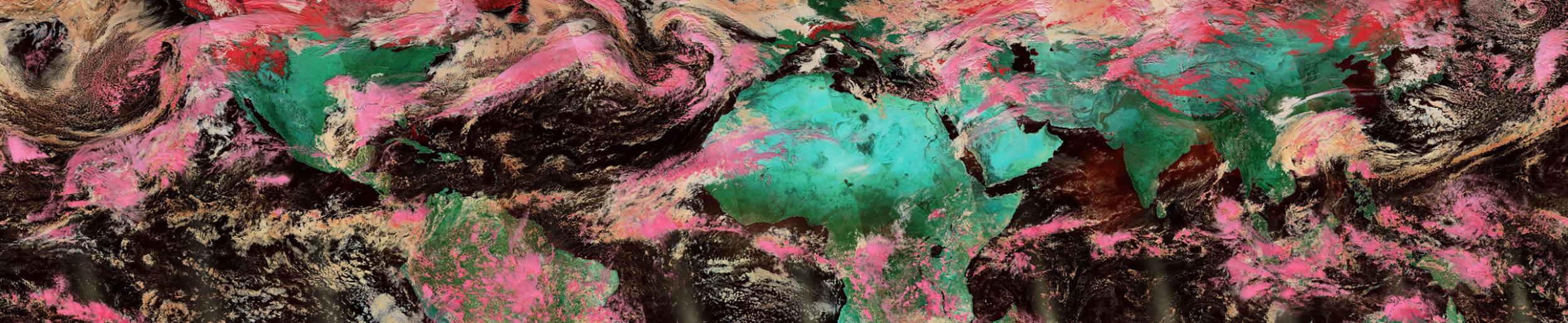 image of snowfall data from the Worldview application