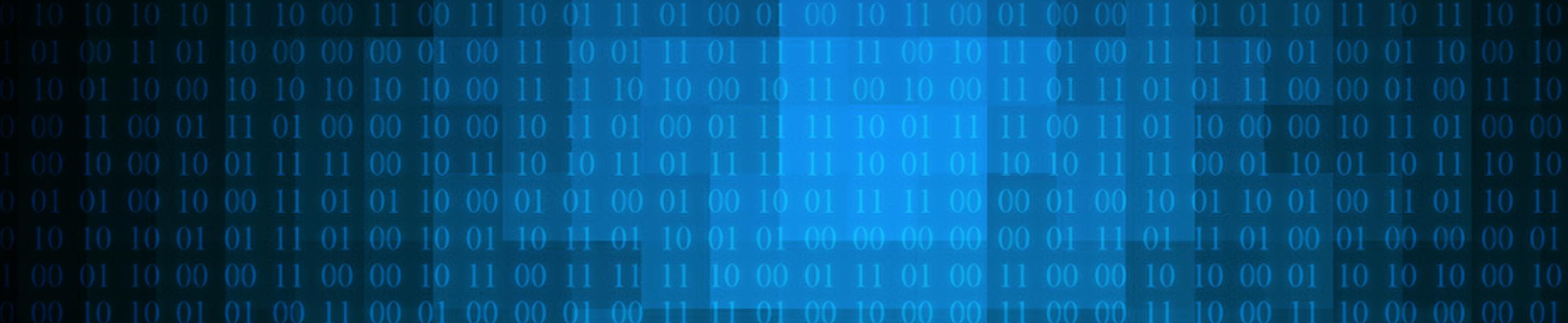 image of binary code over pixels