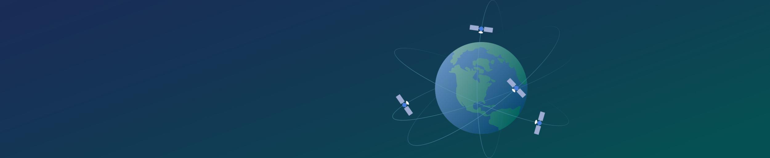 image of satellites orbiting the earth