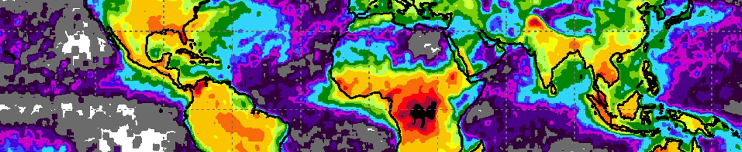 image of lightning data on world map