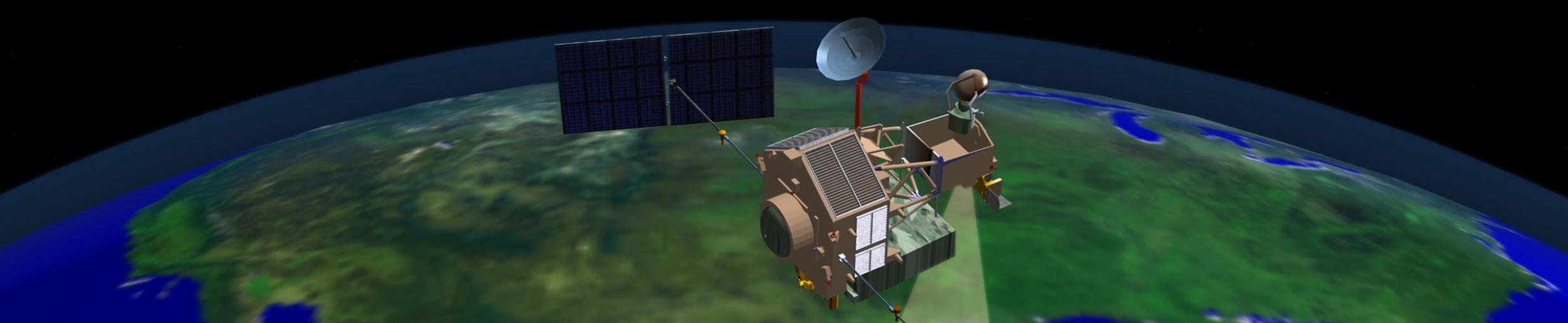 image of TRMM satellite in orbit